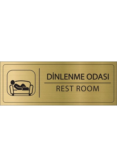 Mayeka Dinlenme Odası İsimlik Altın Metal Kapı İsimliği Levhası Yönlendirme Tabelası