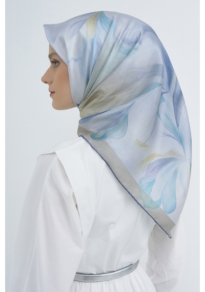 Armine Saf İpek Sura Eşarp-2026 İlkbahar-yaz- 951900d Mavi-03