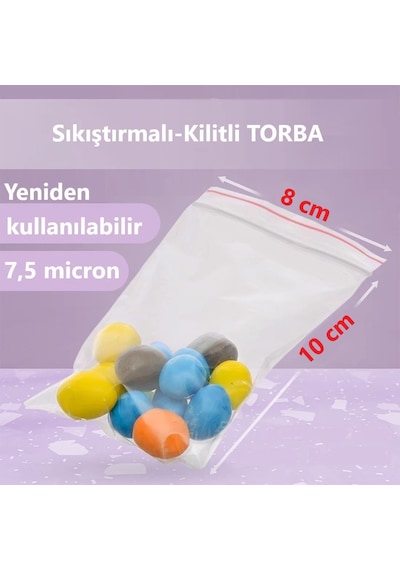 Kilitli Şeffaf Torba 50'li 7.5 Mikron 8 x 10 CM