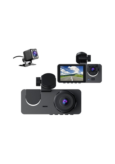 Çeşithane 3 Lensli Wi-fi Akıllı Araç Kamerası - 2 İnç Ekranlı, Uygulama Kontrollü Üçlü Dash Cam, Ön,