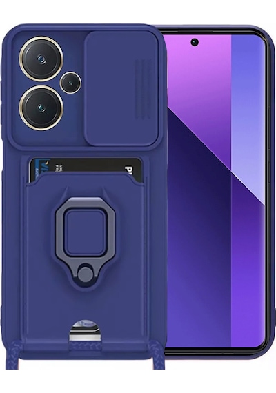 Redmi Note 13 Pro Plus Kılıf Zuma Kartvizitli Yüzüklü Silikon - Lacivert Bzsxx00 1