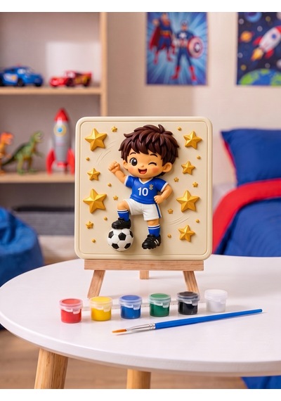 15x15 Futbolcu Çocuk Taş Boyama Seti Çocuk Ve Yetişkin Hobi Kiti