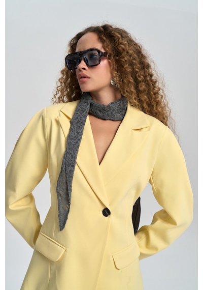 Mai Studios Co. Briella Belden Oturtmalı Sarı Blazer Sarı