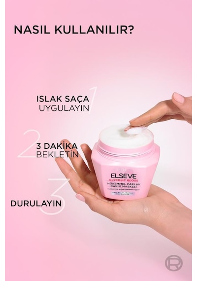 Glycolic Gloss Mükemmel Parlaklık Veren Saç Bakım Maskesi 300ml 3600524246884-11197