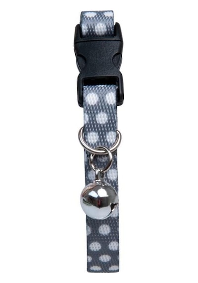 Pettagart Güvenlik Kilitli Gri Beyaz Puantiyeli Zilli Kedi Boyun Tasması 22-30 Cm Çok Renkli