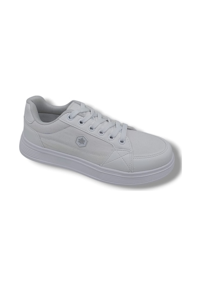 Zerhan Axıon 011 Unisex Beyaz Bağcıklı Şık Keten Spor Ayakkabı Beyaz