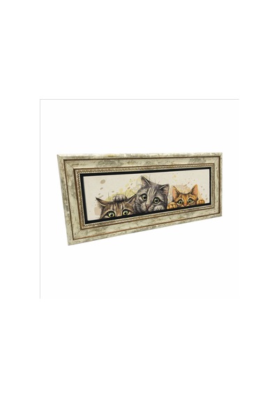 Sevimli Kediler Baskılı Taş Tablo 20x46
