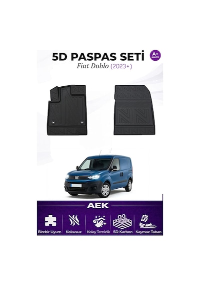 Fiat Doblo 2023+ Panelvan Araca Özel Havuzlu "karbon" Paspas Takı