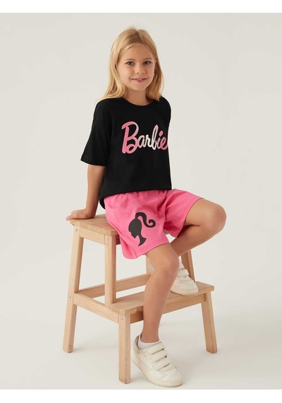 Barbie Kız Çocuk Şortlu Takım 9-14 Yaş Siyah 17214703g24s1-1 Siyah