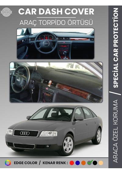 Audı A6 1997-2004 Torpido Örtüsü Ön Göğüs Koruma Torpido Koruma Araca Özel Kaymaz Kolay Montaj Gri