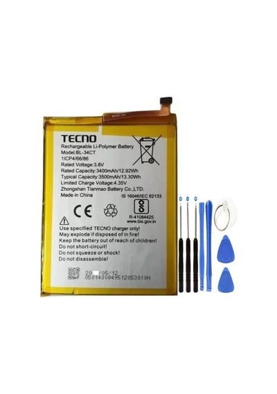 Senalstore Tecno Spark 3 Pro Pil Batarya Bl-34ct+tamir Seti