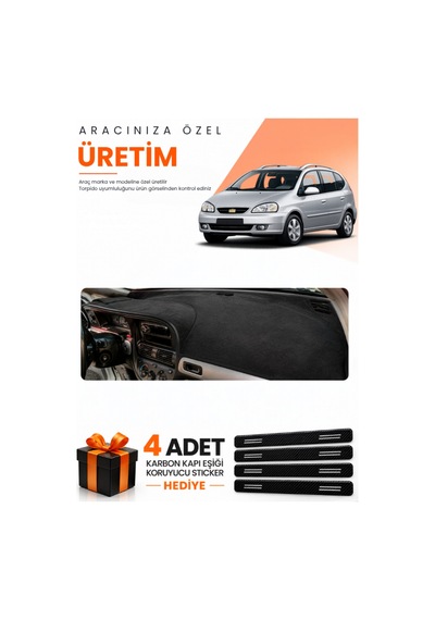 Chevrolet Rezzo 2000-2011 Uyumlu Torpido Koruma Örtüsü Oto Kılıfı - Siyah