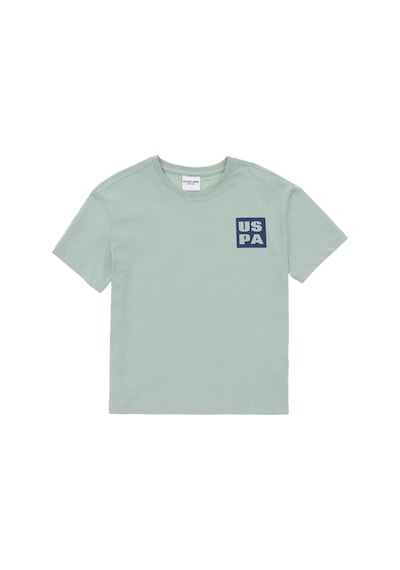 U.S. Polo Assn.  Erkek Çocuk Su Yeşili Oversize Bisiklet Yaka Tişört 50295447-VR048