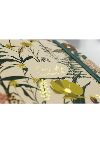 Pulko Notebook Every Day Is A Fresh Start Serisi, 14x20cm , 90gr. Ivory Kağıt, 192 Sayfa, Esnek Kapak, Düz, Koyu Yeşil