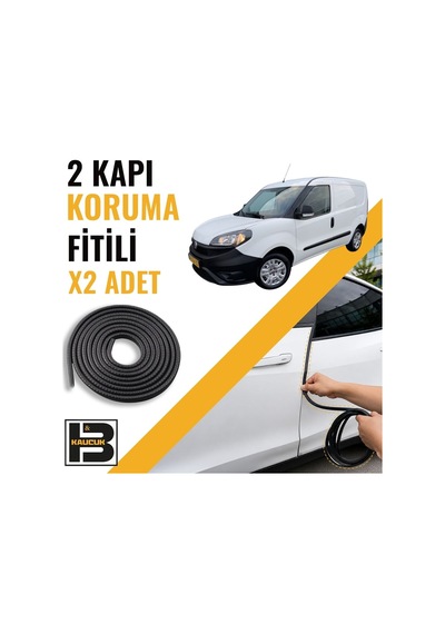 Fiat Doblo Panelvan 2015-2022 Kapı Koruma Fitili-iki Kapı-siyah-bm1176