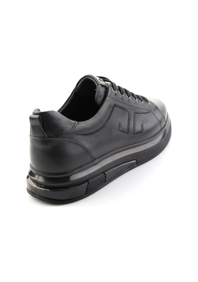 Bambi Siyah Antik Hakiki Deri Erkek Sneaker E01398203041