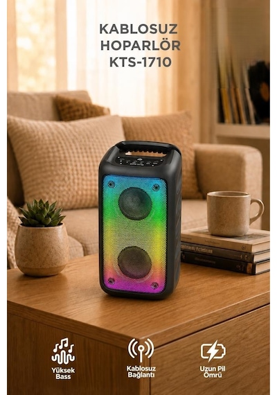 Torima KTS-1710 Bluetooth 5.0 RGB Işıklı Kablosuz Speaker