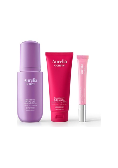 Aurelia Genève The Glow Skin Trio - Temizleme Köpüğü, Peeling, & Nemlendirici Etkili Lip Balm Seti