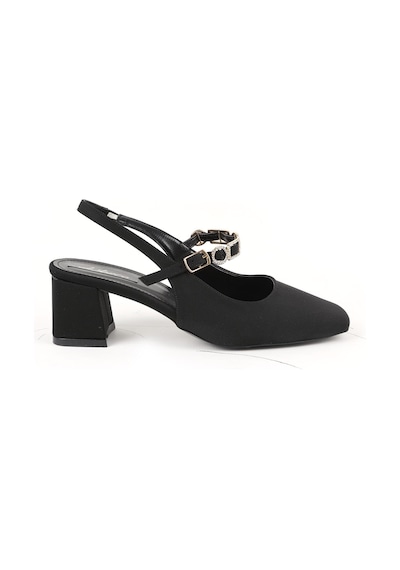 Libero L085.k2675 Taşlı Toka Detaylı Süet Nubuk Slingback Kalın Topuklu Kadın Ayakkabı Siyah Libero L085.k2675 Taşlı Toka Detaylı Süet Nubuk Slingback Kalın Topuklu Kadın Ayakkabı Siyah