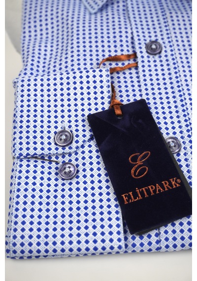Elitpark Exclusive Square Uzun Kollu Pamuklu Cepli Rahat Kalıp Premium Erkek Gömlek Lacivert