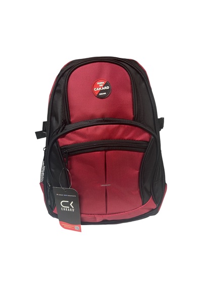 Cakard Su Geçirmez Kalın Ortopedik Çok Bölmeli Laptop Okul Gezi Seyahat Kamp Sırt Çantası Büyük 30x47cm Kırmızı