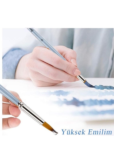 Suluboya Fırçası No:2 1 Adet Sentetik Kıl Sulu Boya Profesyonel Brons Fırça Sanat Ve Hobi Akrilik Boya Guaj Boya