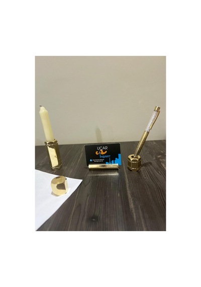 Pirinç Ofis Masaüstü Set Gold
