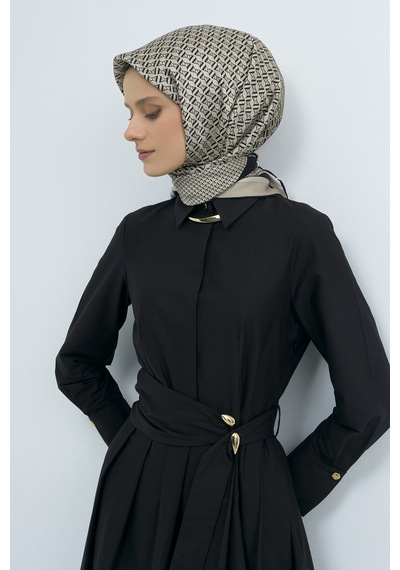 Armine Saf İpek Sura Eşarp-2026 İlkbahar-yaz- 950200d Siyah-Krem