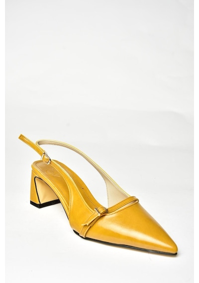Fox Shoes U654078709 Hardal Kalın Topuklu Kadın Ayakkabı Hardal