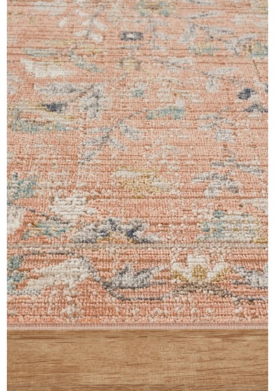 Rustik 2227 Klasik Vintage Eskitme Salon Turuncu Mutfak Halısı Tozumaz Yumuşak Makine Halısı