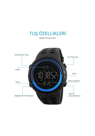 Skmei 1251 Spor Erkek Kol Saati Sağlam Su Geçirmez