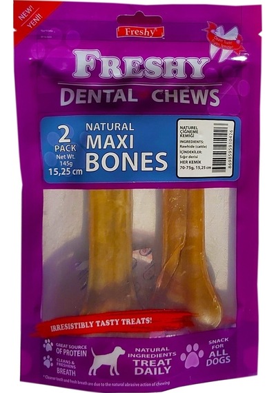 Freshy Dental Chews Naturel Sığır Derisi Köpek Ödülü 15,2Cm 2Adet