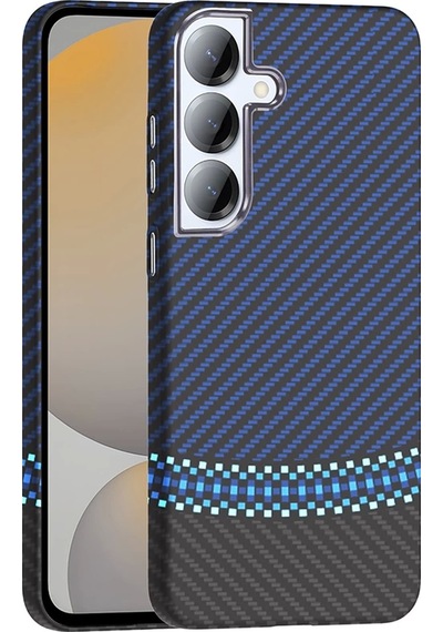 Galaxy Uyumlu S25 Plus Kılıf M-safe Şarj Özellikli Karbon Fiber Görünümlü Zore Gros Kapak Çok Renkli