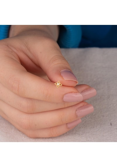 Goldkupe 14 Ayar Altın Minik Taşlı Küpe 0,72 Gr-4120