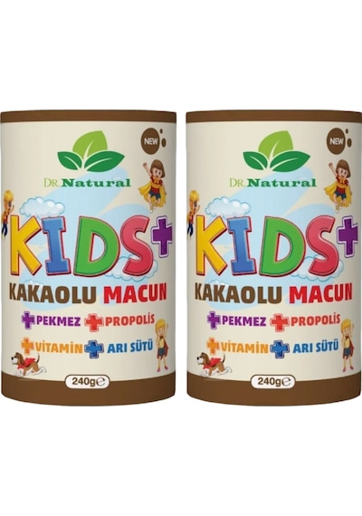 Dr. Natural Kakao Arı Sütü Propolis Pekmez ve Vitamin Çocuk Macunu 2 x 240 G