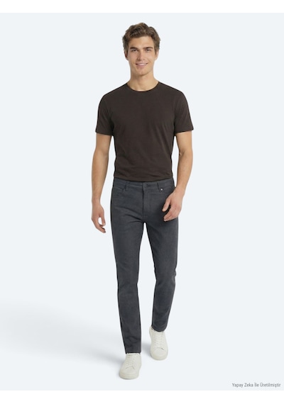 Kip Kahverengi Düz %100 Pamuk T-shirt kahverengi brown