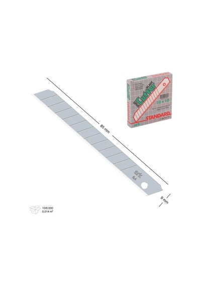 Mey İthalat Maket Bıçağı Yedek Bıçağı 80x9 Mm İnce Yedek 10 Adet