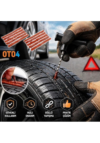 Oto4 10 Adet Lastik Tamir Onarım Fitili Yedek