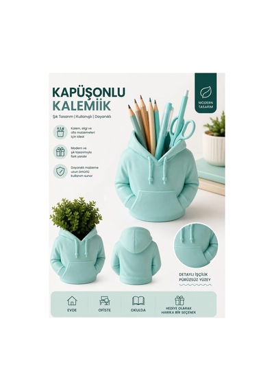 3d Yapımı Renkli Kalemlik Mavi - 932359506 Mavi