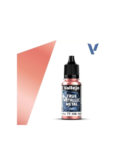 Vallejo 77106, 18 Ml. Ruby Red Light True Metallic Metal Maket Boyası Standart