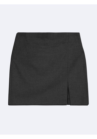 LTB Slim Fit Yırtmaçlı Mini Gri Etek