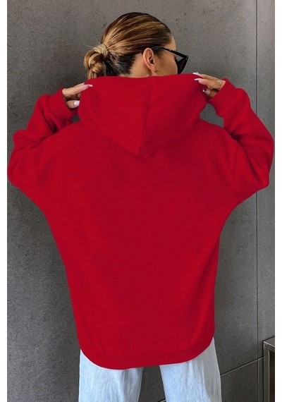 Uyguntarz Unisex Karasuno Baskılı Sweatshirt Kırmızı