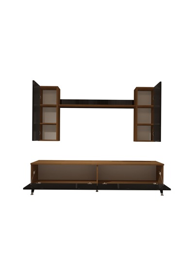 Decoraktiv Eko 7 Mdf Std Silver Tv Ünitesi Tv Sehpası Ceviz - Siyah