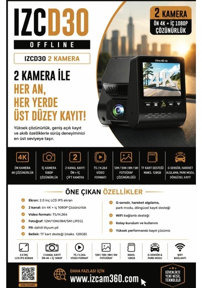 Izcd30 Araç İçi Kamera