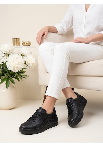 Free Foot Freefoot 216677 Siyah Hakiki Soft Deri Günlük Kadın Ayakkabı