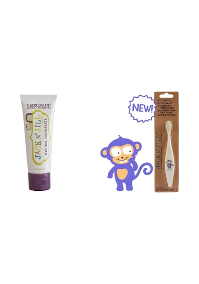 Jack N'Jill Blackcurrant Doğal Diş Macunu 50 G + Monkey Diş Fırçası