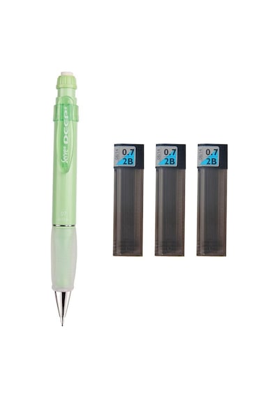 Serve Deep Mekanik Kurşun Kalem Pastel Renk 0.7 Mm Elma Yeşili + Tombow 0.7 Mm 2b Uç 3 Adet
