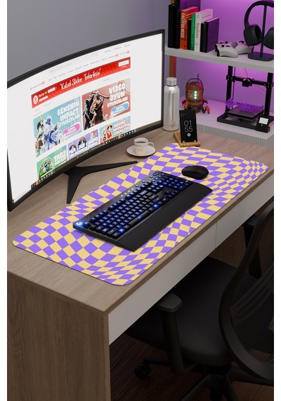 Dama Kaymaz Dikişli Kauçuk Oyuncu Mousepad V1 - 90x40 Xxl Gaming Mouse Pad Fare Altlığı