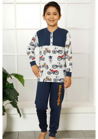 Alimer İndigo Erkek Çocuk Uzun Kollu Pijama Takımı EDY5161UK-İ İndigo