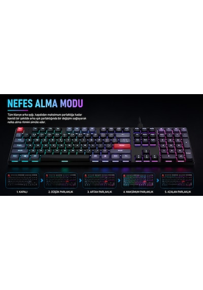 Mk1175 Raınbow Antı-ghostıng Kablolu Mekanik Klavye Model Kodu: Mk1175-sıyah
